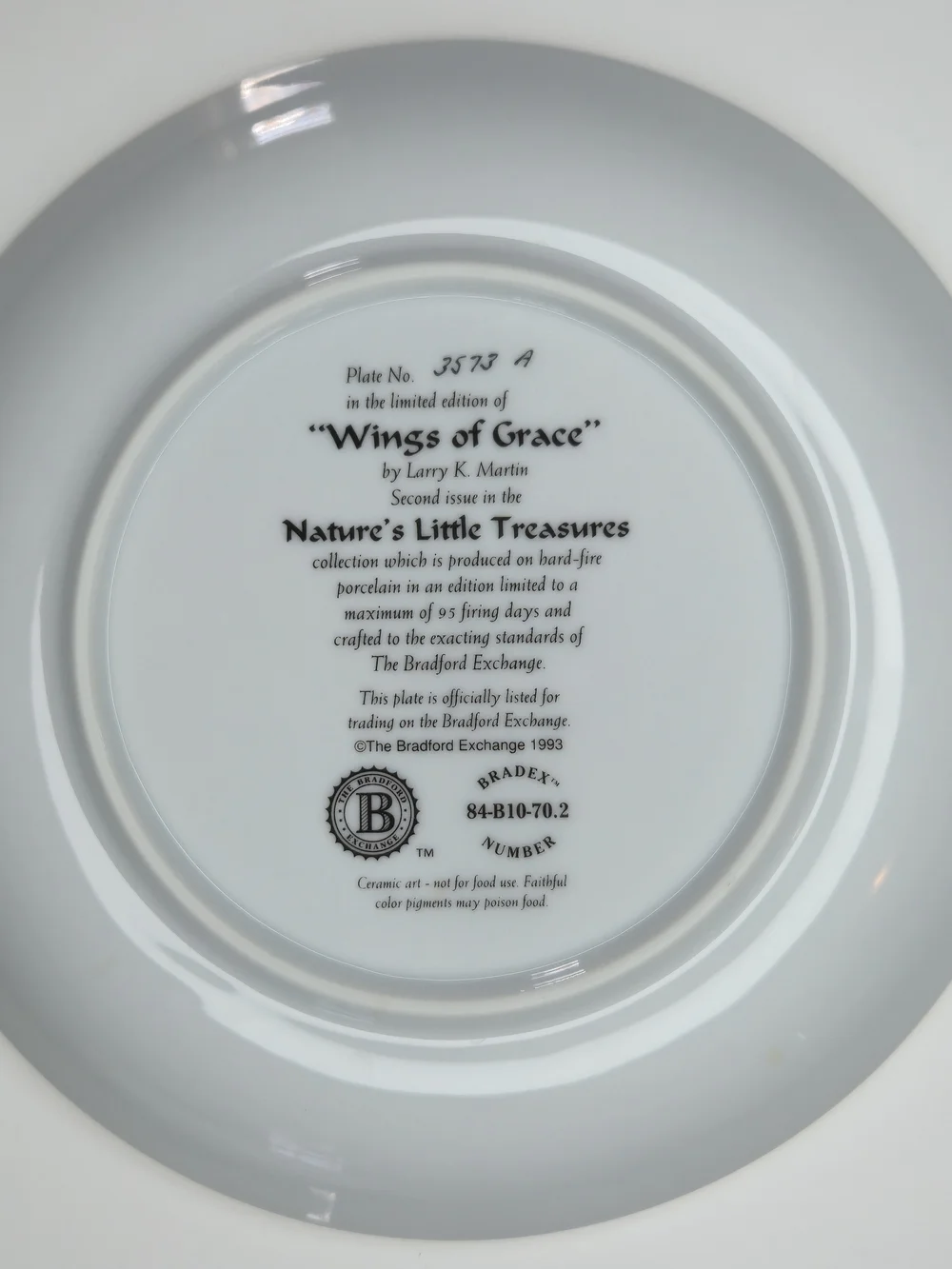 2 Bradford Hummingbird Decor Plates Wings of Grace, Garden Whispers W.S. Martin